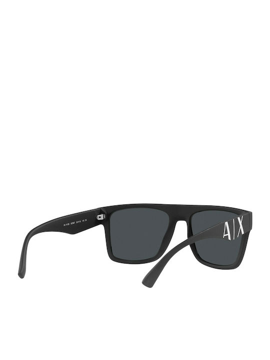 Armani Exchange Men's Sunglasses with Black Horn-Rimmed Frame and Grey Lens AX4113S 807887