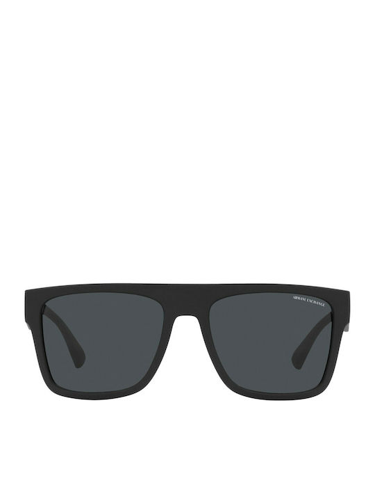 Armani Exchange Men's Sunglasses with Black Horn-Rimmed Frame and Grey Lens AX4113S 807887