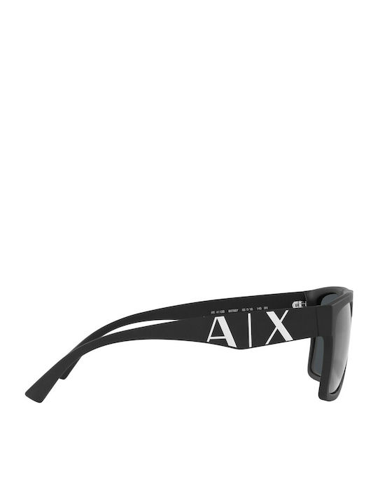 Armani Exchange Men's Sunglasses with Black Horn-Rimmed Frame and Grey Lens AX4113S 807887