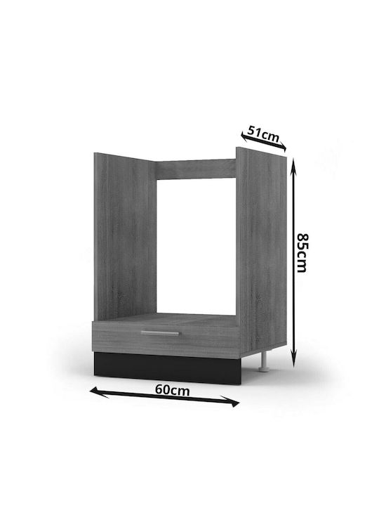 Alina Lower Oven Cabinet Sonoma-Mokka 60x44.5x85pcs