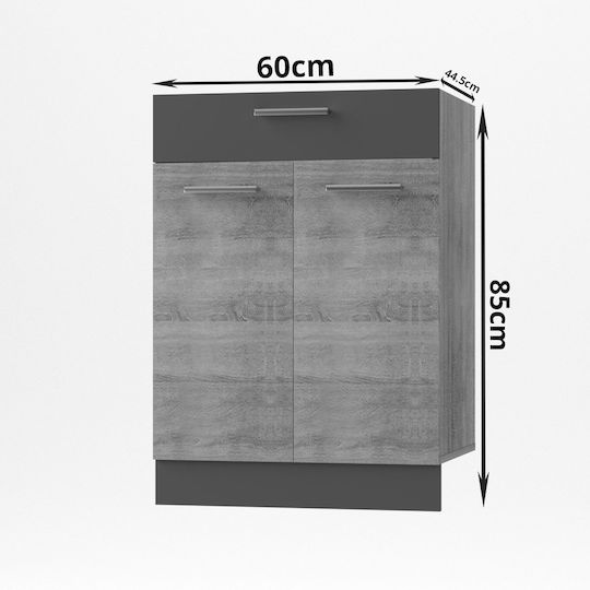 Alina Επιδαπέδιο Ντουλάπι Σονόμα-Μόκκα 60x44.5x85εκ.