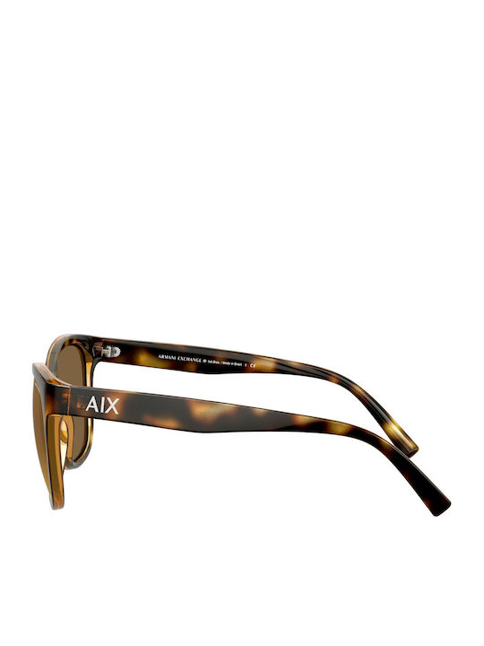 Armani Exchange Unisex Γυαλιά Ηλίου με Καφέ Κοκκάλινο Σκελετό και Χρυσό Καθρέφτη Φακό AX4105S 82135A