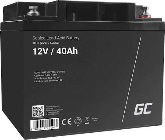 Green Cell Μπαταρία UPS με Χωρητικότητα 40Ah και Τάση 12V AGM22