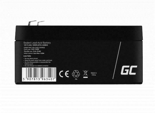 Green Cell Μπαταρία UPS με Χωρητικότητα 3.4Ah και Τάση 12V AGM43