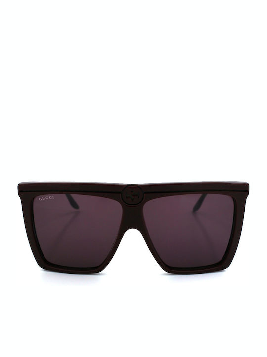 Gucci Damen Sonnenbrille mit Burgundisch Kunststoff Gestell und Lila Linse GG0733S 003