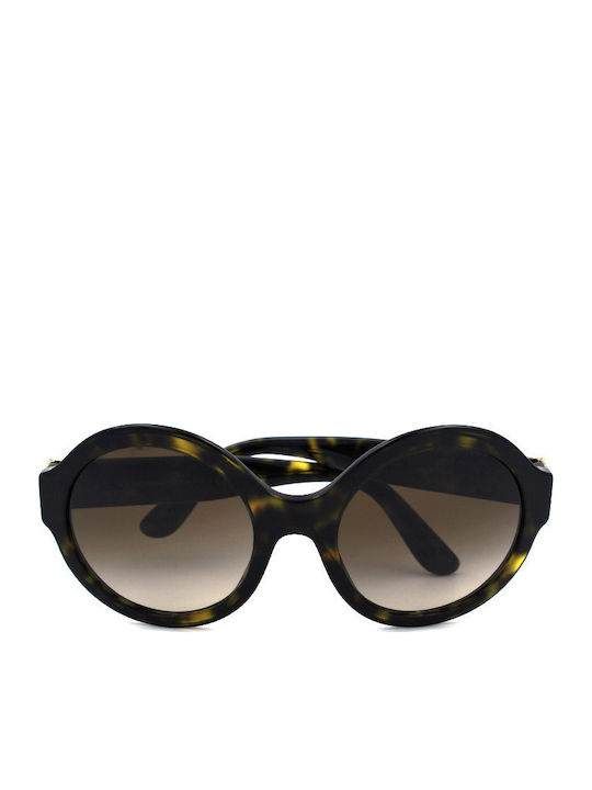 Dolce & Gabbana Women's Sunglasses with Gold Tartaruga Horn-Rimmed Frame and Brown Gradient Lenses DG4331 502/13