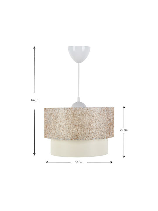 Megapap Whitehouse Pendant Light Gold-Beige with Socket E27 30x20x55cm