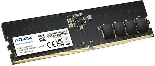 Adata 16GB DDR5 RAM cu Viteză 4800 pentru Desktop (AD5U480016G-S