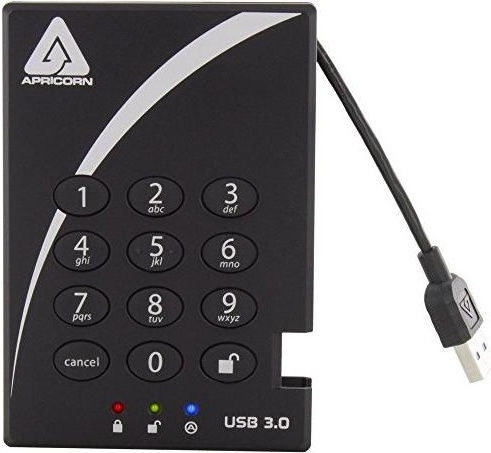 Apricorn Aegis Padl USB 3.1 External 2.5" HDD 2TB Black