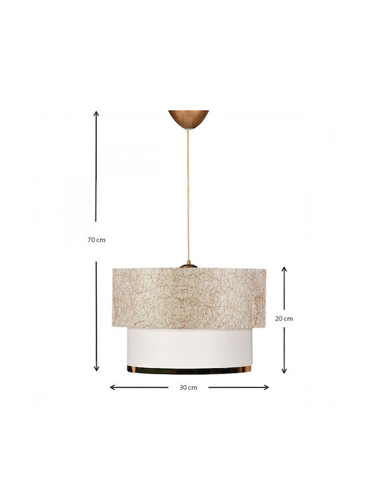 Megapap Barnhart Κρεμαστό Φωτιστικό Χρυσό με Ντουί E27 30x20x70εκ.