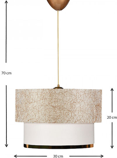 Megapap Barnhart Κρεμαστό Φωτιστικό Χρυσό με Ντουί E27 30x20x70εκ.