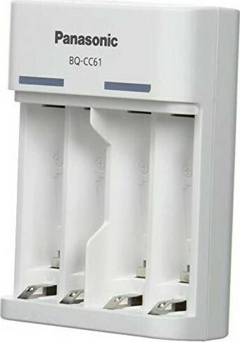 Panasonic Eneloop Basic BQ-CC61 USB Charger 4 Batteries Ni-MH Size AA/AAA in White color