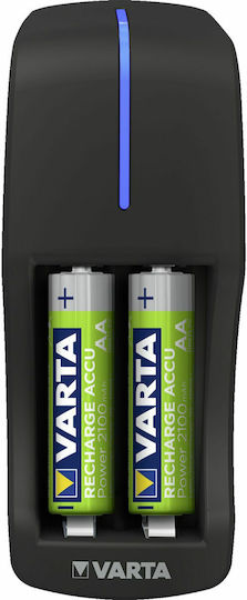 Varta Mini Charger 2 Batterien Ni-Cd/Ni-MH Größe AA/AAA Set mit 2x AA 2100mAh