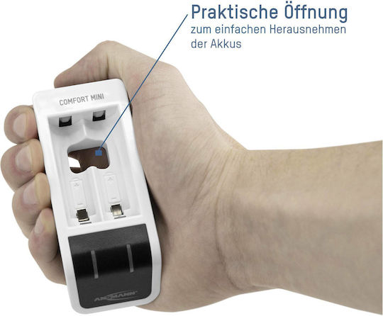 Ansmann Comfort Mini USB Încărcător 2 Baterii Ni-MH Dimensiune AA/AAA Set cu 2x AA 2100mAh