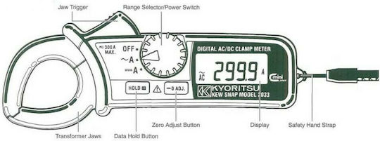 Kyoritsu Ampermetru clește Digital 300A AC 2033
