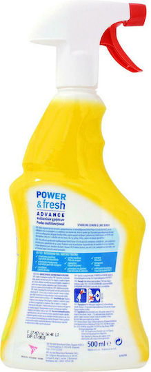 Dettol Power & Fresh Advance Καθαριστικό Spray Γενικής Χρήσης με Απολυμαντική Δράση Λεμόνι & Λάιμ 500ml