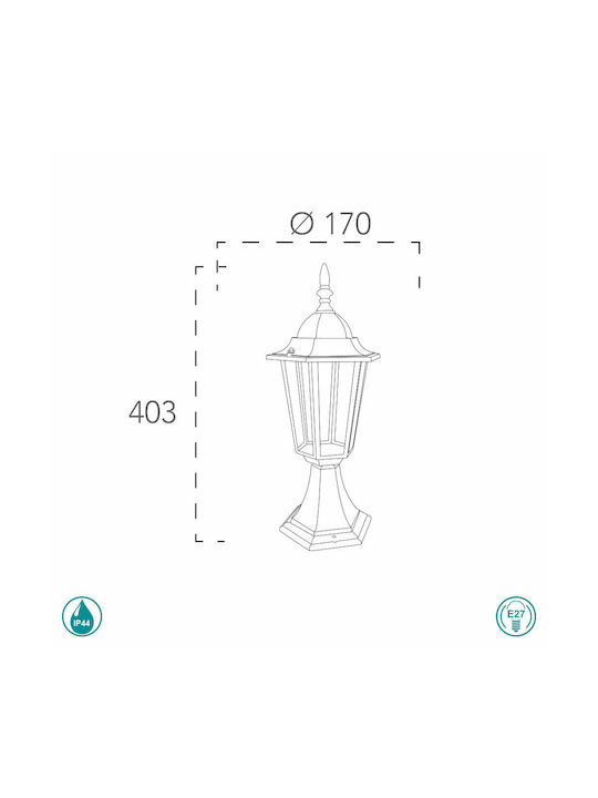 Fan Europe Milano Φωτιστικό Φαναράκι Εξωτερικού Χώρου 60W IP44 για Ντουί E27 Λευκό
