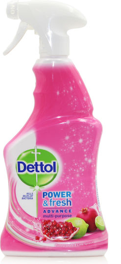 Dettol Power & Fresh Advance Spray de Curățare de Utilizare Generală cu Acțiune de Dezinfectare Rodie și lămâie verde 1x500ml