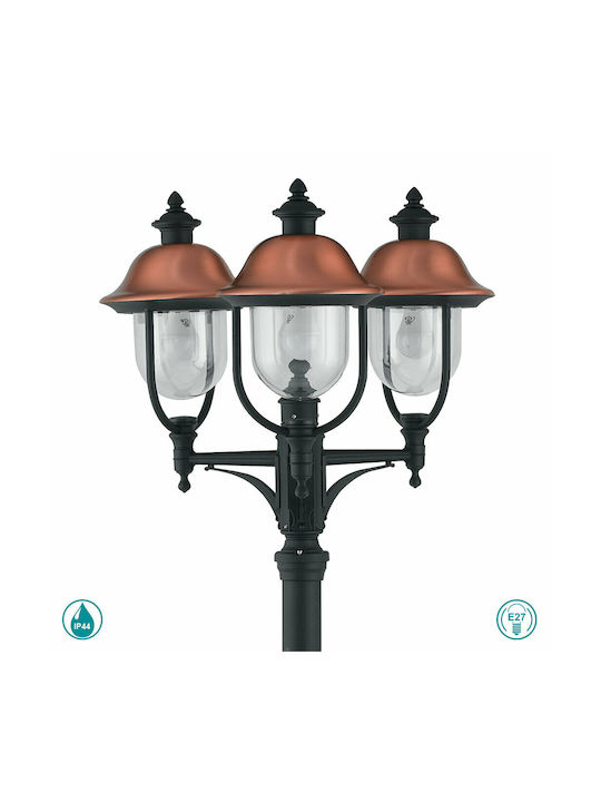 Fan Europe Venezia Lantveneziap3 Φωτιστικό Κολώνα Εξωτερικού Χώρου 60W IP44 για Ντουί E27 Χάλκινο