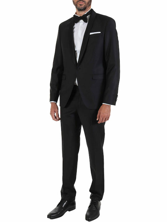 Men's Winter Suit Jacket Slim Fit Black