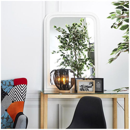 The Home Deco Factory Като Огледало за Стена с Бял Дърво Рамка 104x74см 1бр