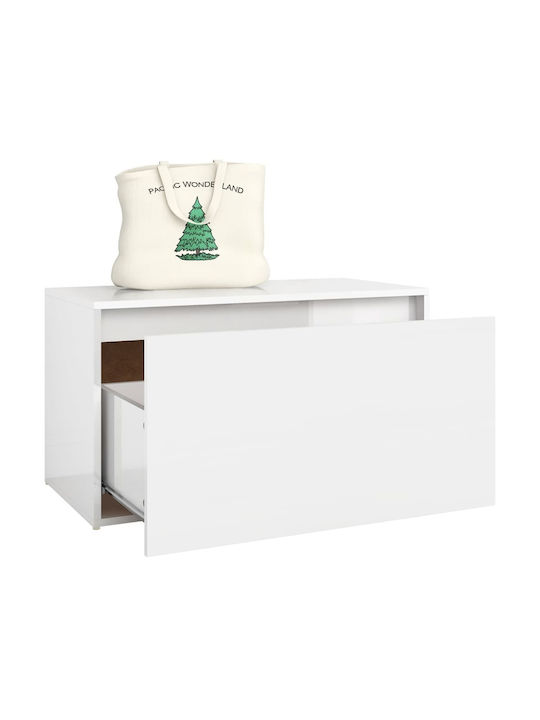 Hallway Furniture with Shoe Cabinet & Bench White 80x40x45cm Glossy