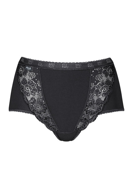Chic Maxi High-waisted Women's Boxer with Lace Black