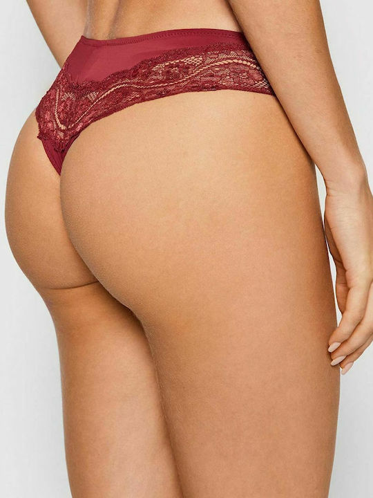 Lovely Micro Women's Brazil with Lace Burgundy