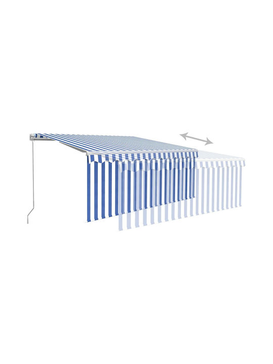 vidaXL Zelt Terrasse mit LEDs Blue / White 3x2.5m