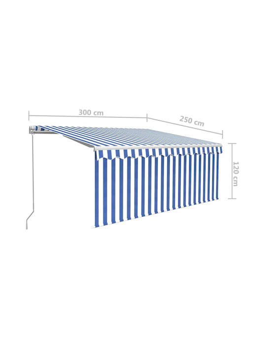 vidaXL Zelt Terrasse mit LEDs Blue / White 3x2.5m