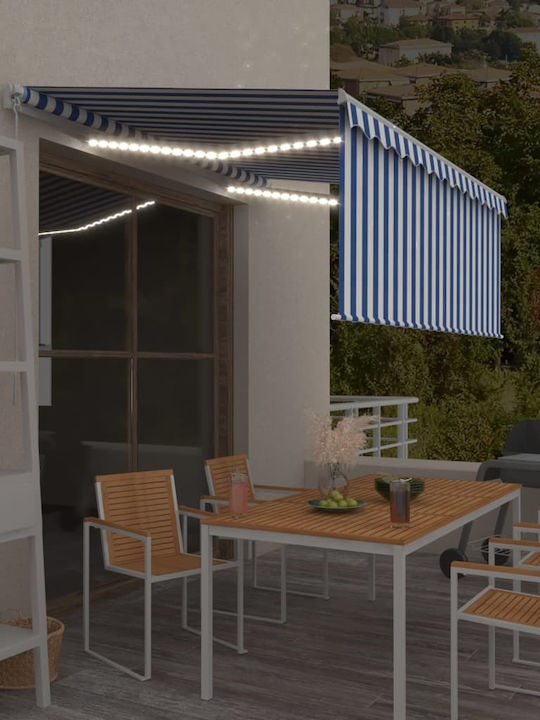 vidaXL Zelt Terrasse mit LEDs Blue / White 3x2.5m