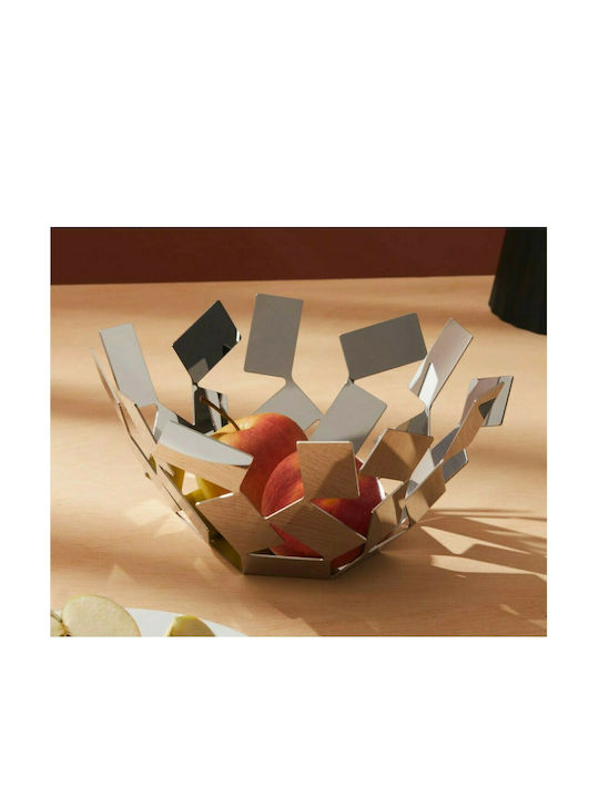 Alessi La Stanza Dello Scirocco Fruit Bowl Inox Silver 27.3x27.3x13cm
