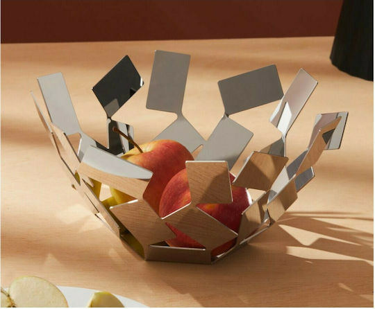 Alessi La Stanza Dello Scirocco Fruit Bowl Inox Silver 27.3x27.3x13cm