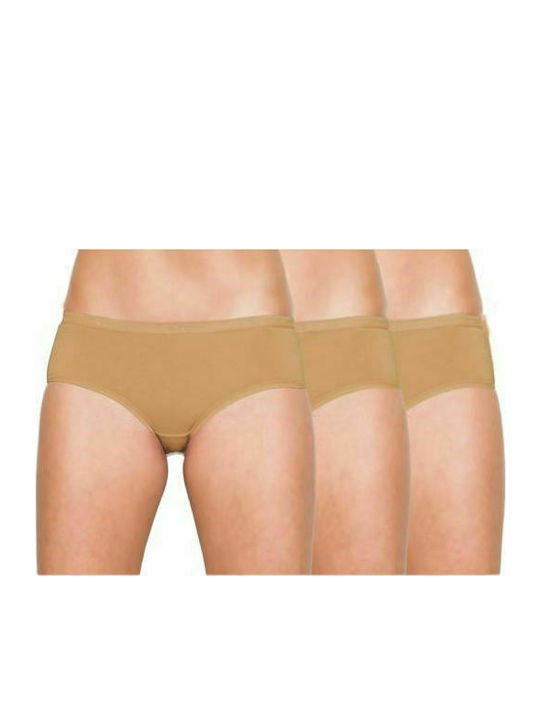 Apple Boxer Βαμβακερά Γυναικεία Boxer 3Pack Μπεζ