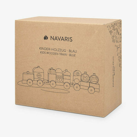 Navaris Pull-Along Toy Wooden Stacking Train made of Wood for 36++ Months