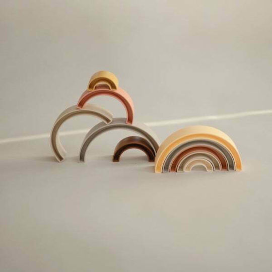 Mushie Stacking Toy 3D Rainbow for 10++ Months