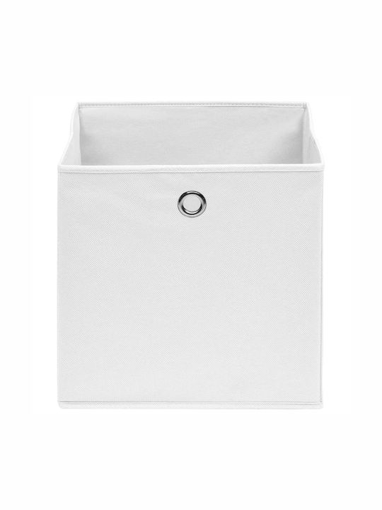 vidaXL Υφασμάτινο Κουτί Αποθήκευσης Λευκό 28x28x28cm 10τμχ