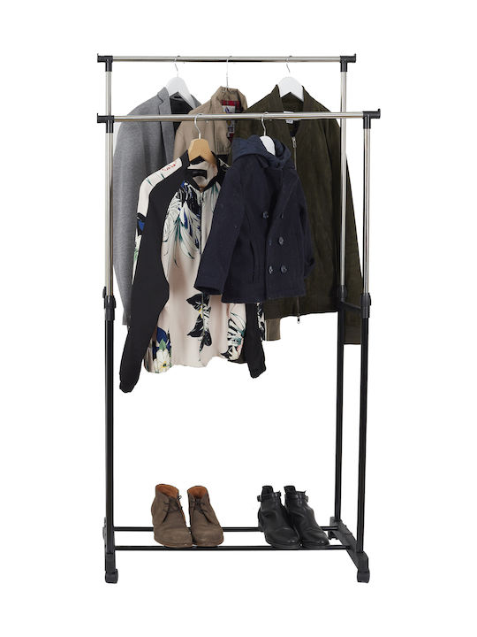 Vesta Rollbar Kleiderständer Teleskopisch Schwarz 80x43x160cm
