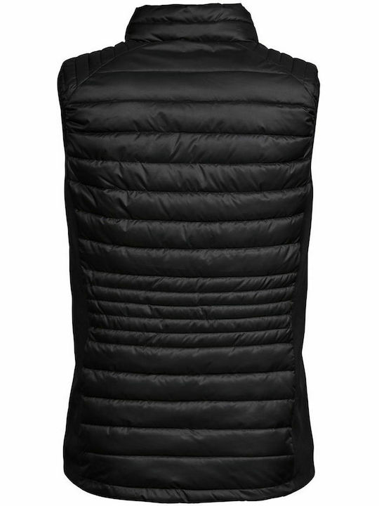 Tee Jays Crossover Kurz Damen Ärmellos Puffer Jacke für Winter Schwarz