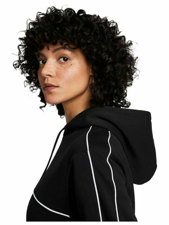 Mini Athletic Dress Long Sleeve Hooded Black