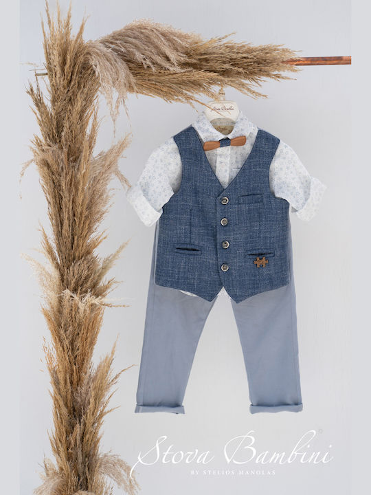 Stova Bambini Βαπτιστικό Κοστούμι Μπλε 6τμχ Stova Bambini Βαπτιστικό Κοστούμι Μπλε 6τμχ