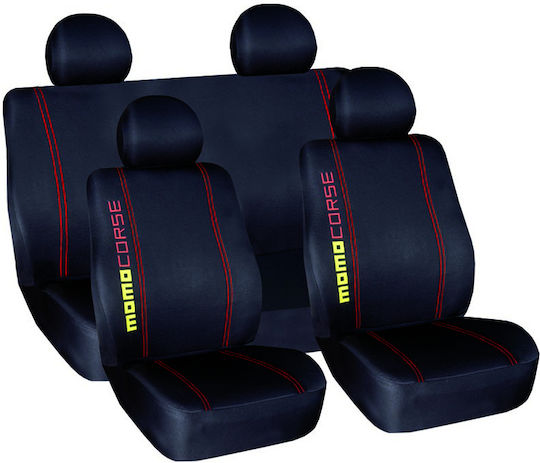 Momo Car Cover Set 8pcs Polyester Black / Blue