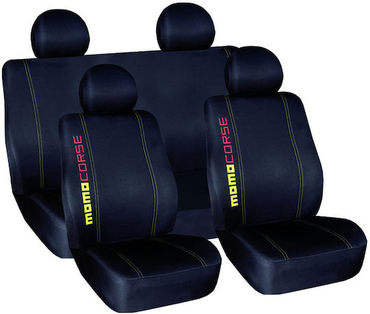 Momo Car Cover Set 8pcs Polyester Black / Blue