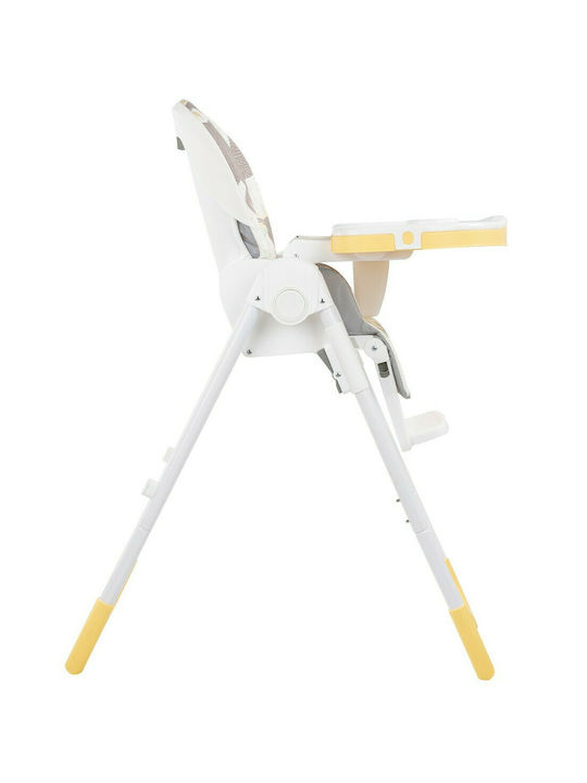 Kikka Boo Vitto Foldable Baby Highchair with Adjustable Height Yellow Sloth