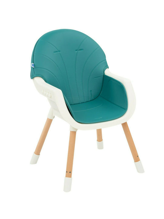 Kikka Boo Nutri Wood Baby Highchair 3 in 1 Petrol Green