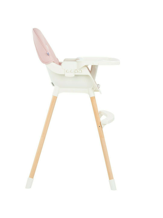 Kikka Boo Nutri Wood Baby Highchair 3 in 1 Pink