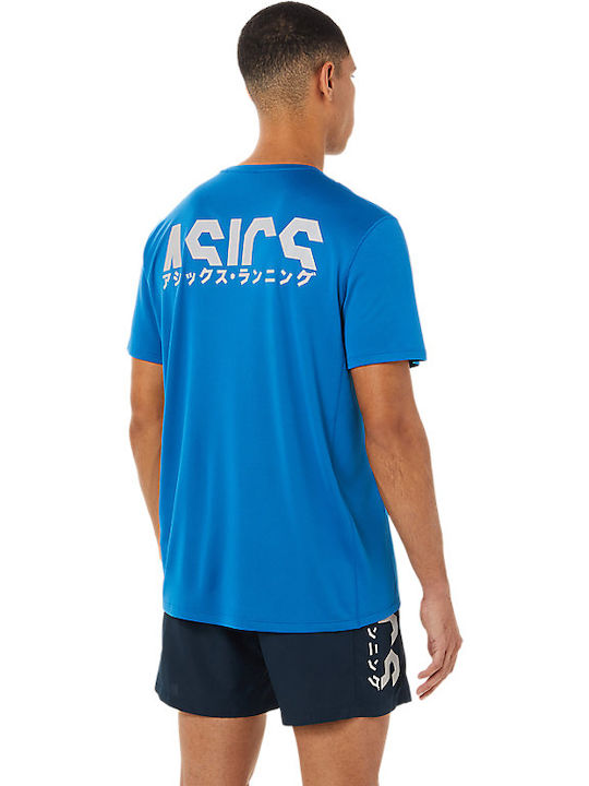 ASICS Bărbați T-shirt Sportiv cu Mânecă Scurtă Albastru