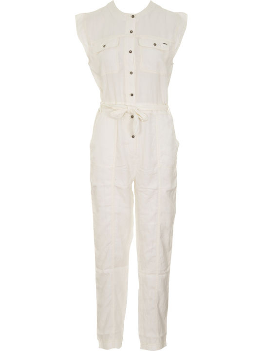 Uli Women's Denim Sleeveless One-piece Suit White