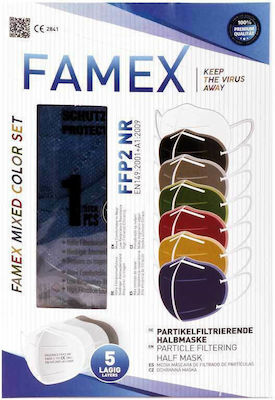 Famex Particle Filtering Half Mask FFP2 NR Mix Για Ανδρικό Πρόσωπο GR Schutzmaske FFP2 Mehrfarbig 10Stück