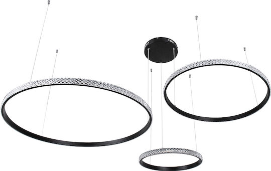 GloboStar Diamond Trio Hängelampe Schwarz 40x60x60cm.